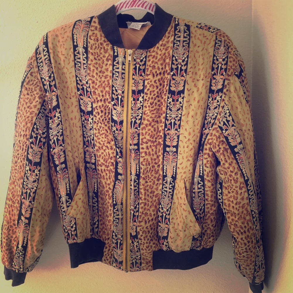 Vintage Silk Bomber Jacket